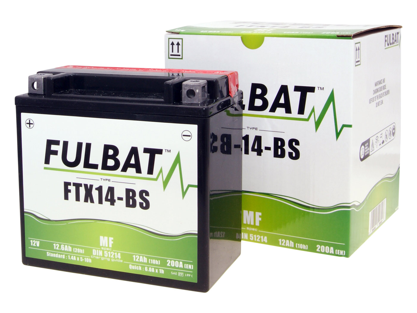akumuliatorius Fulbat FTX14-BS MF Nereikalaujantis priežiūros