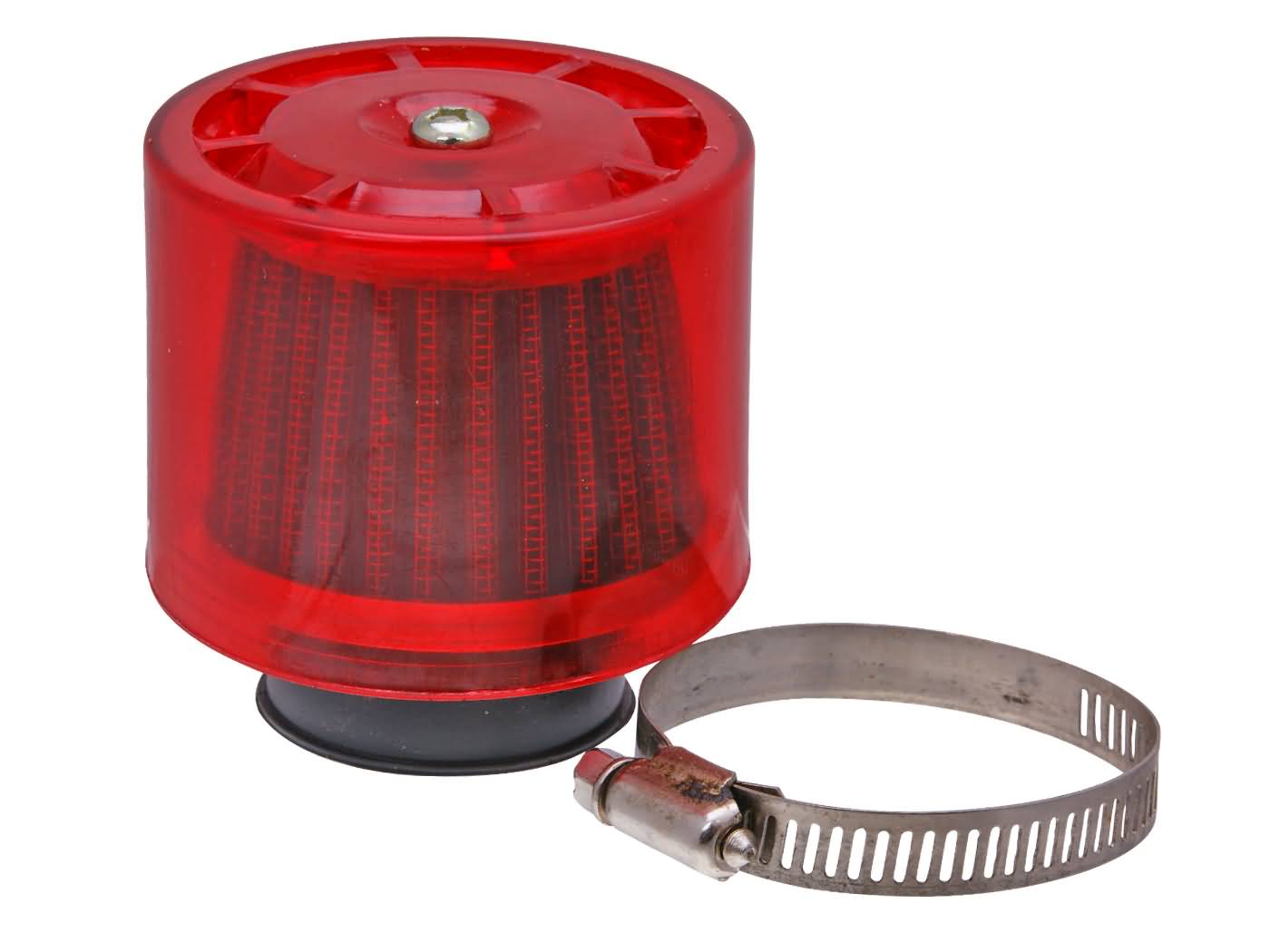 oro filtras Air-System metalinis filtras 38mm tiesi versija raudonas dangtelis