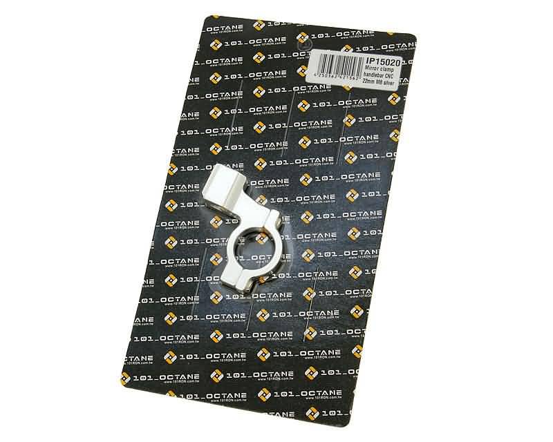 Veidrodžio tvirtinimas / kronšteinas CNC frezuotas, M8 sriegis 22mm vairui - sidabras