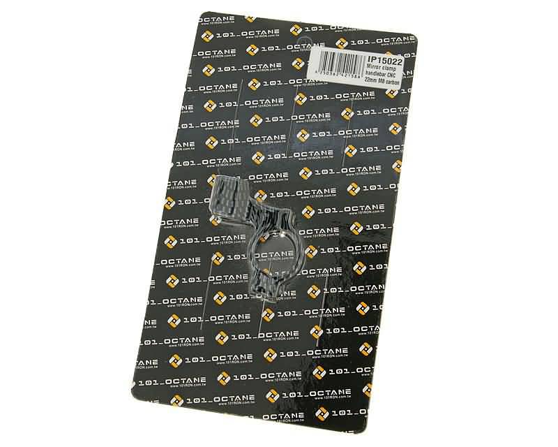 Veidrodžio tvirtinimas CNC frezuotas, M8 sriegis 22mm vairui - Carbon Look