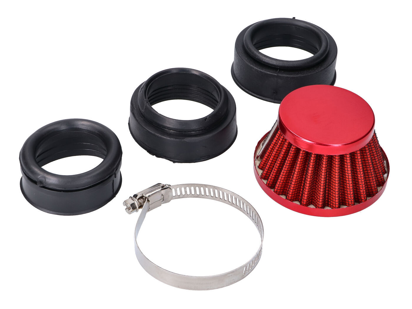 oro filtras Power Shorty 44-54mm karbiuratoriaus jungtis raudona