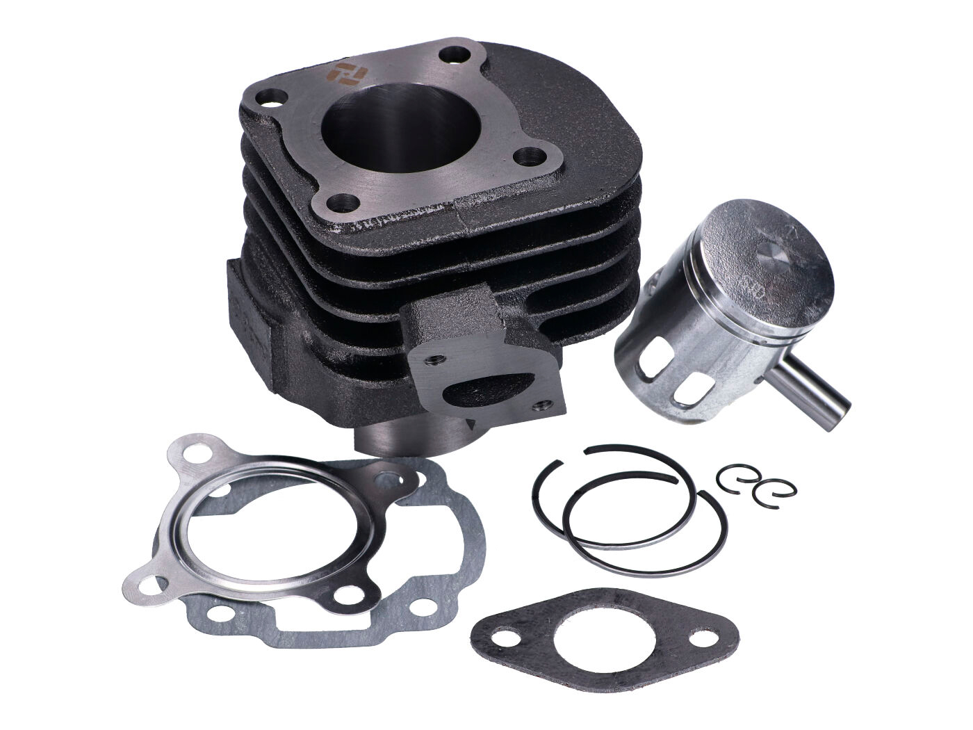 Cilindro komplektas 50cc 10mm stūmoklio kaiščio pasviręs kolektorius, skirtas IE40QMB, Minarelli Horizontal AC, Motowell, Tauris, CPI, Beta Arc 50cc