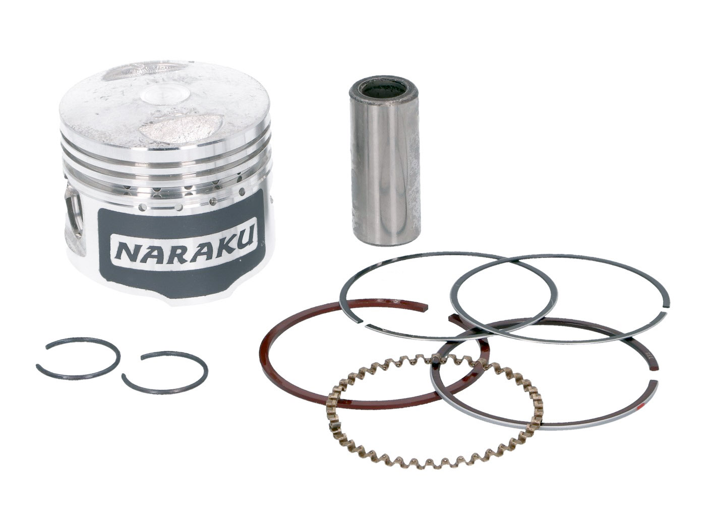 Stūmoklio komplektas Naraku 50cc 39mm CNC frezuotas stūmoklio sienelės grioveliai 139QMB/QMA = NK100.71.2