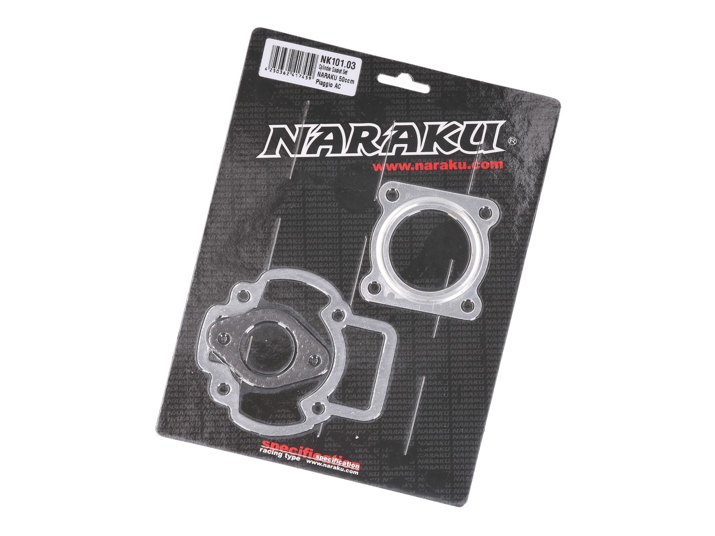 Cilindro tarpinių komplektas Naraku 50cc Piaggio AC = NK101.03.2