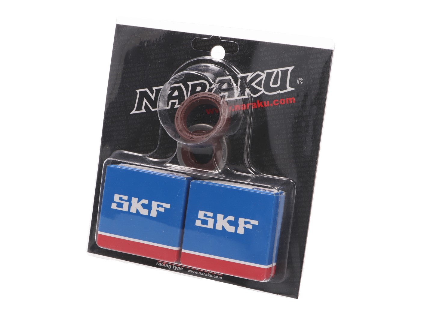 alkūninio veleno guolių komplektas Naraku SKF C3 metalinis korpusas skirtas Minarelli AM