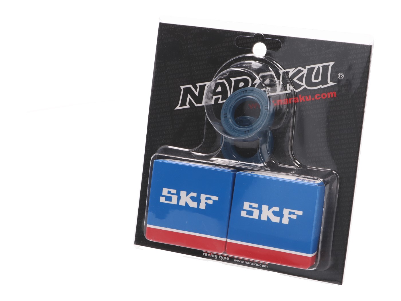 alkūninio veleno guolių komplektas Naraku SKF C4 metalinis dėklas, skirtas Derbi EBE, EBS, D50B0 = NK104.21