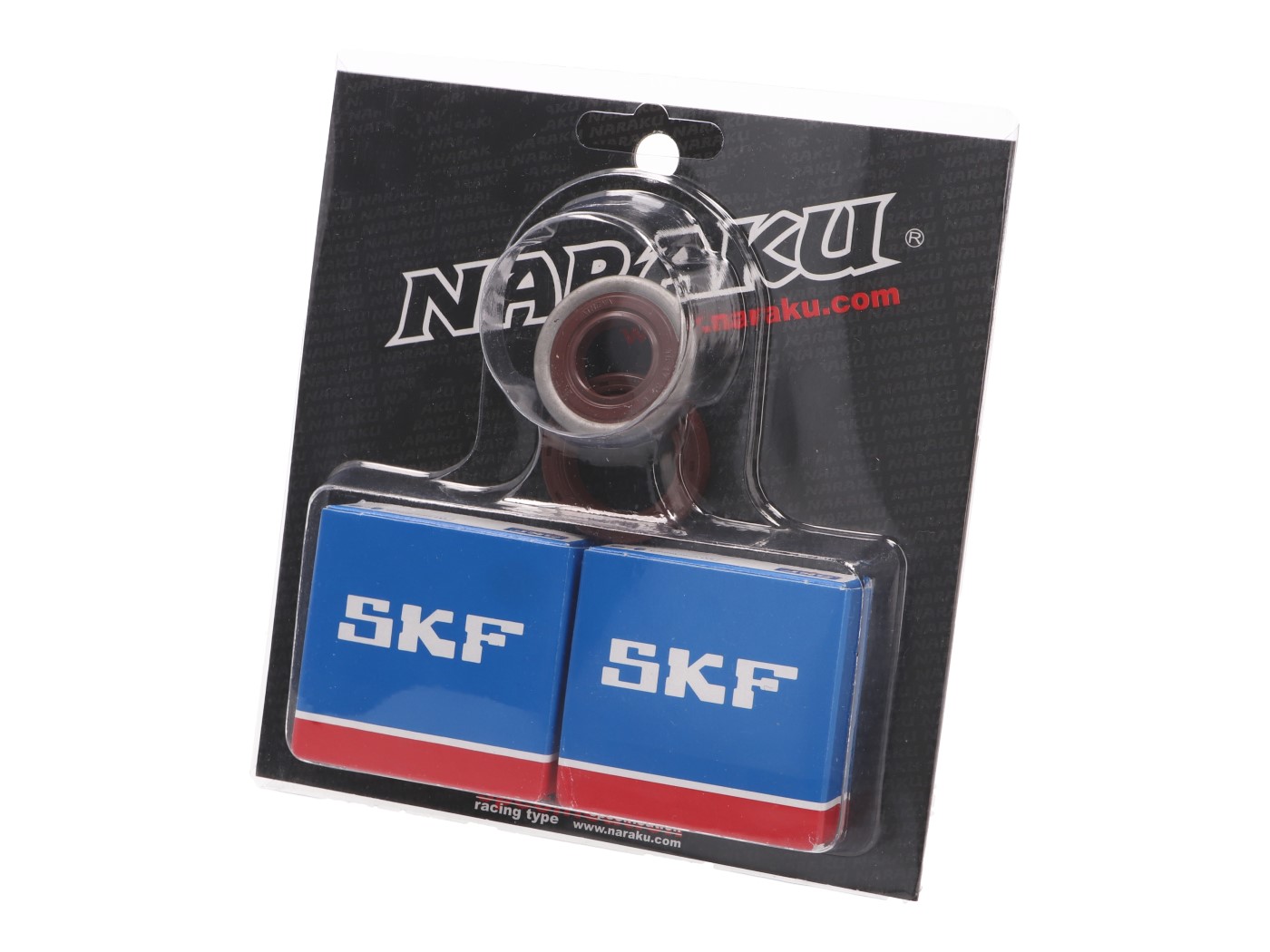alkūninio veleno guolių komplektas Naraku SKF C4 metalinis korpusas skirtas Minarelli AM6