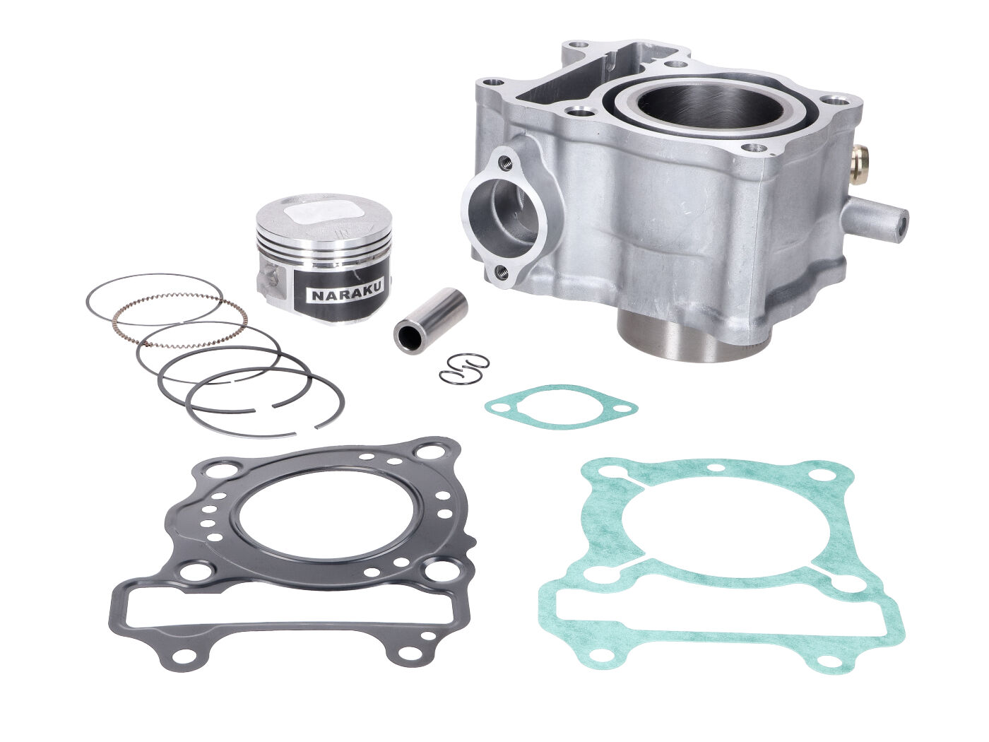 Cilindro komplektas Naraku 125cc 52,4mm, skirtas Honda SH, NES, FES, PES, Keeway Outlook, Tell Logik 125
