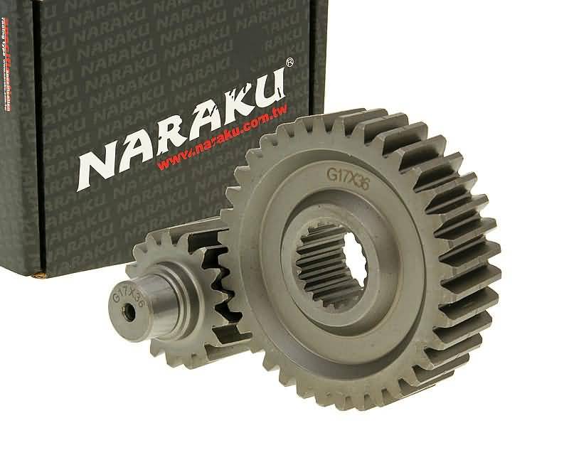 antrinės transmisijos pavarų komplektas Naraku racing 17/36 +31% GY6 125/150cc 152/157QMI