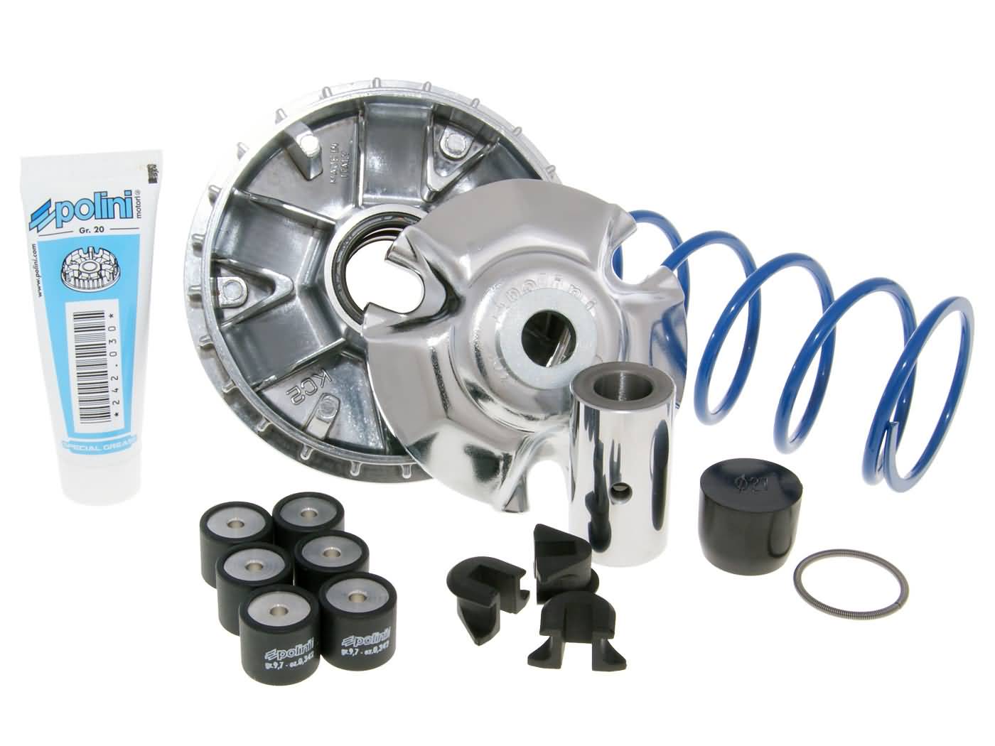 variatorius Polini Maxi Hi-Speed, skirtas GY6 125, 150, Kymco 125, 200, Malaguti Ciak