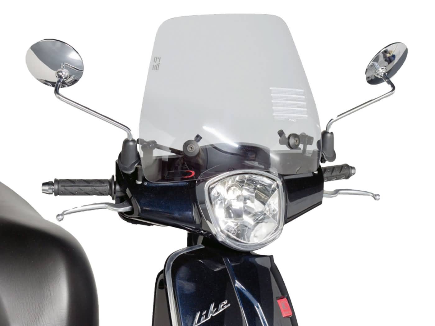 priekinis stiklas Puig Trafic dūmai, skirti Kymco Like 50, 125, 200i (09-14)