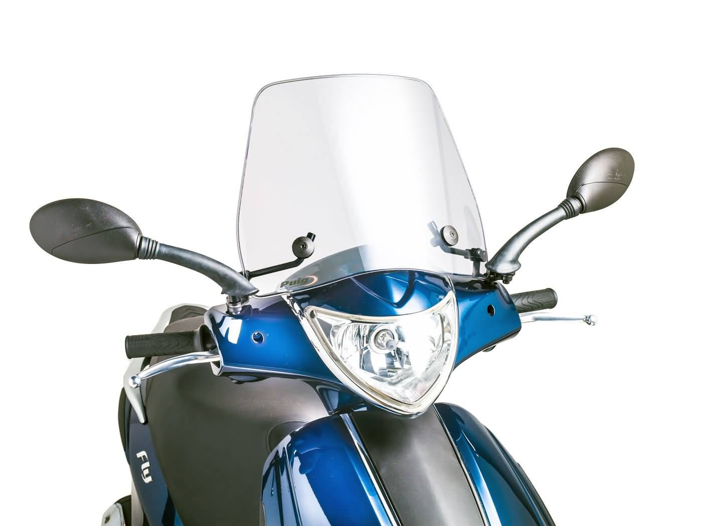 priekinis stiklas Puig Trafic skaidrus / skaidrus, skirtas Piaggio Fly 50 (05-14)