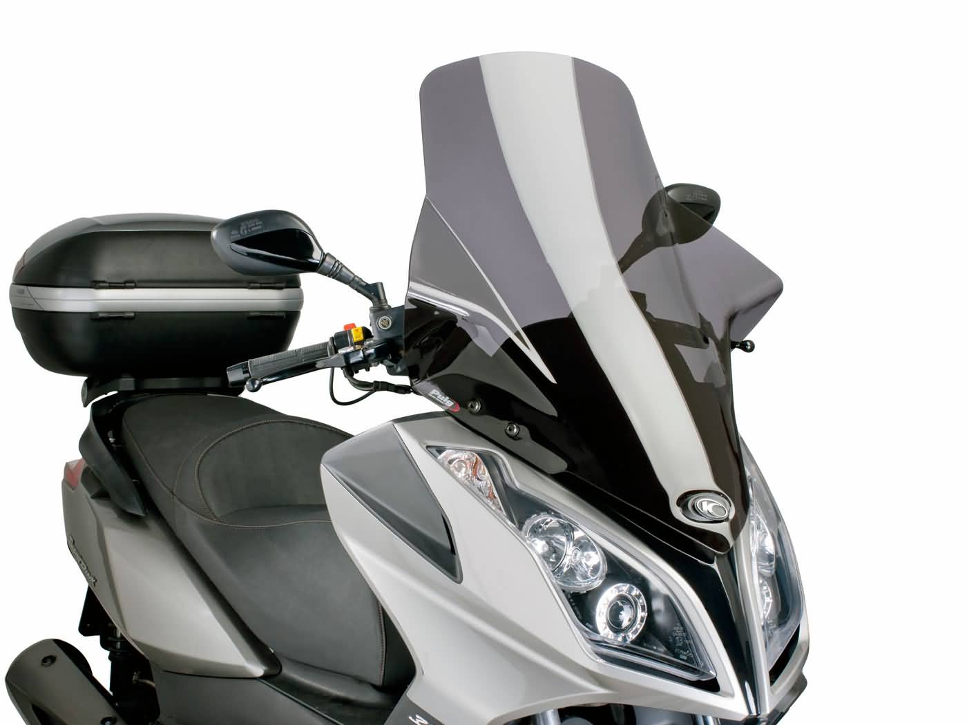 priekinis stiklas Puig V-Tech Line Touring tamsūs dūmai, skirti Kymco Downtown 125i, 300i ABS 09-14