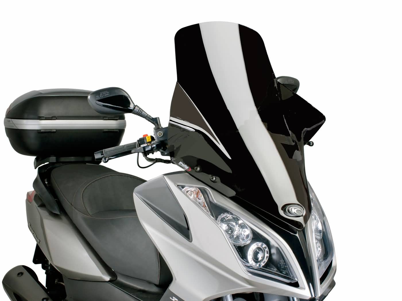 priekinis stiklas Puig V-Tech Line Touring juodas, skirtas Kymco Downtown 125i, 300i ABS 09-14