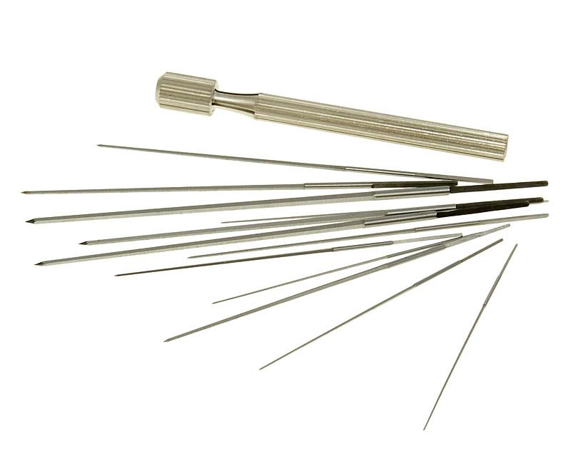 karbiuratoriaus purkštuko reamer komplektas, įsk. rankena ir dėklas 0.6mm-1.9mm