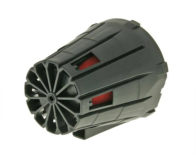 oro filtras dėžėje lenktyninis 39-45mm 45°  (su adapteriu) raudonas filtras, juodas korpusas