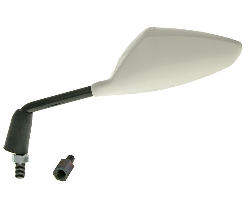 veidrodis Sport kairė pusė M8 / M10 sriegis (adapteris) trikampis baltas