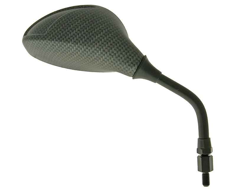 Veidrodis Flash Carbon Look atrodo gerai, M8 trumpas sriegis