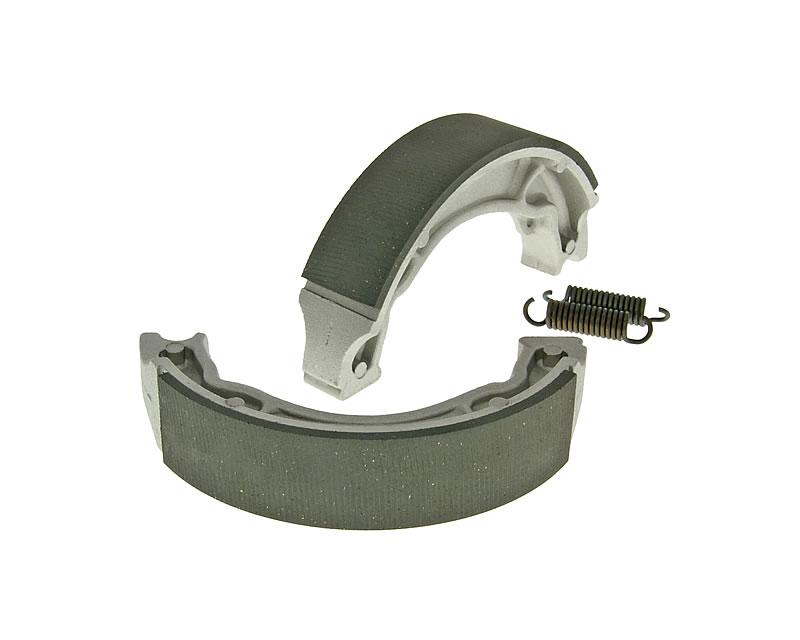 Būgninių stabdžių kaladėlių komplektas 130x28mm būgniniams stabdžiams, skirtiems Aprilia Scarabeo 100 2-taktų, MBK Booster 100, Yamaha Aerox 100