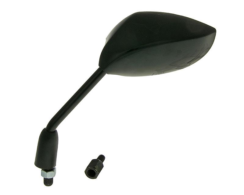 veidrodis Sport kairysis M8 / M10 sriegis (adapteris) ovalus juodas