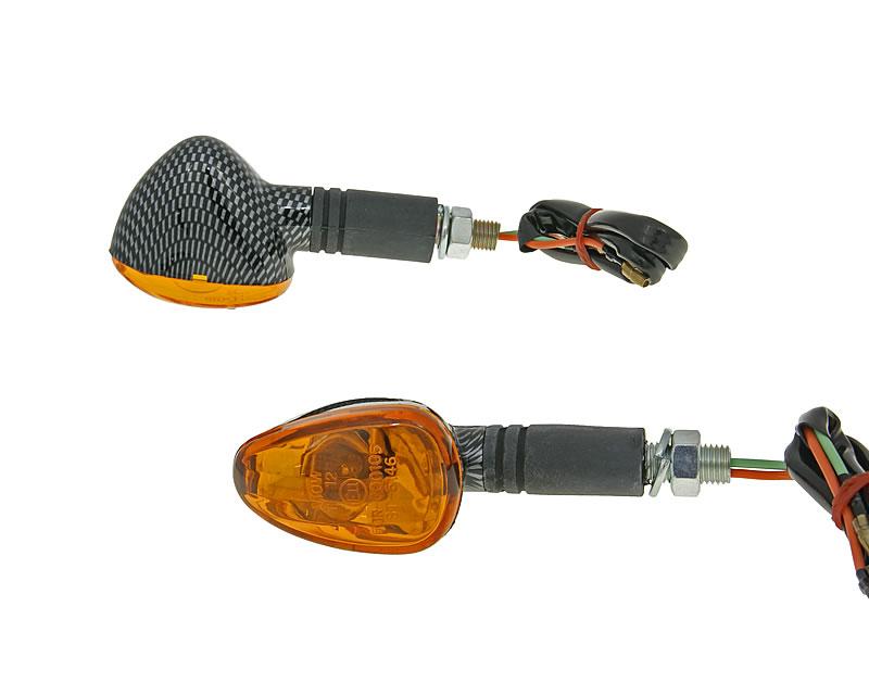 Posūkių komplektas M10 sriegis Carbon Look Doozy oranžinė, ilga versija