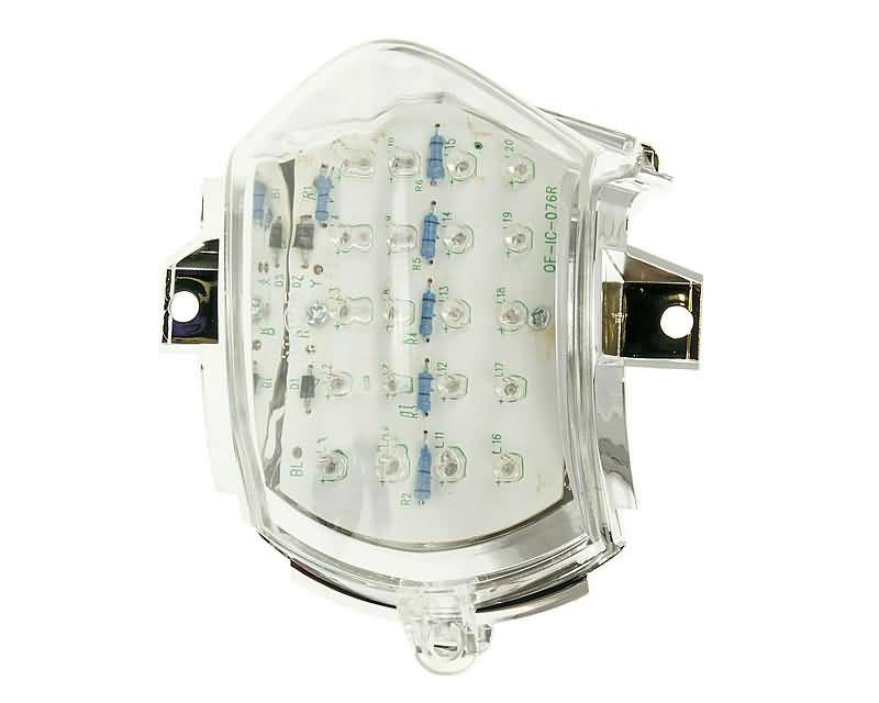 galinis žibintas LED skaidrus / skaidrus, skirtas Aprilia SR50R, gamyklinis (04-)
