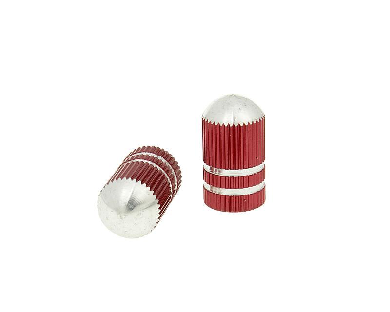 Ventilių dangteliai Bullet anoduotas aliuminis - raudonas - universalus