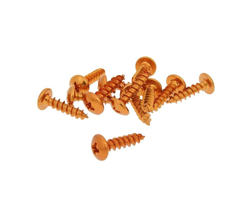 apmušimo varžtai anoduoto aliuminio oranžinė - komplektas 12 vnt - M5x20