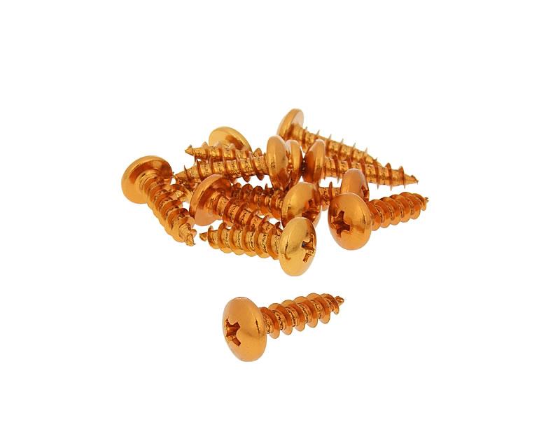 apmušimo varžtai anoduoto aliuminio oranžinė - 12 vnt komplektas - M6x20
