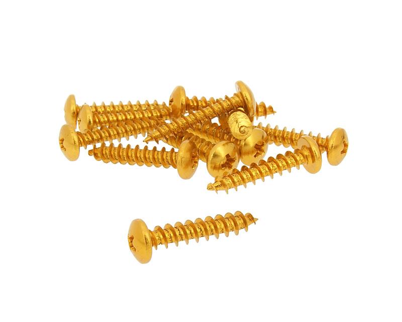 gaubto varžtai anoduoto aliuminio aukso - komplektas 12 vnt - M6x30
