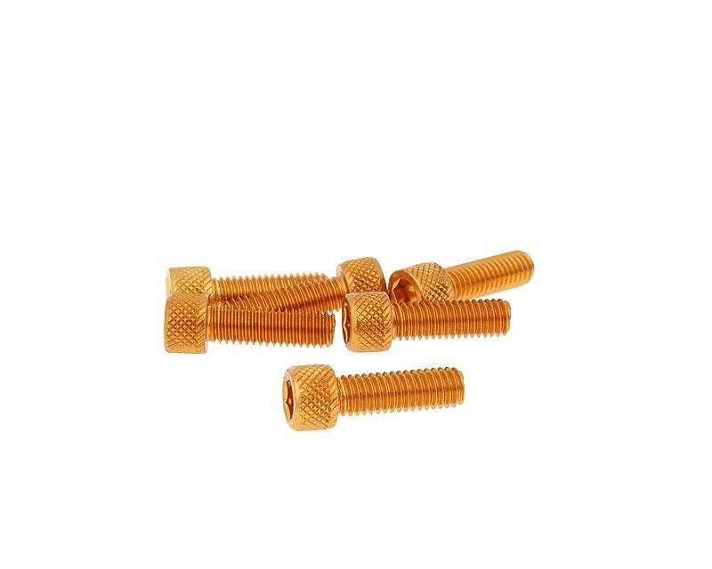 Šešiakampių varžtų komplektas - anoduotas aliuminis oranžinis - 6 vnt - M6x20 - stilius