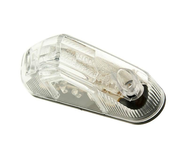 galinis žibintas LED skaidrus 83x22mm su valstybinio numerio apšvietimu pažymėtas E universalus