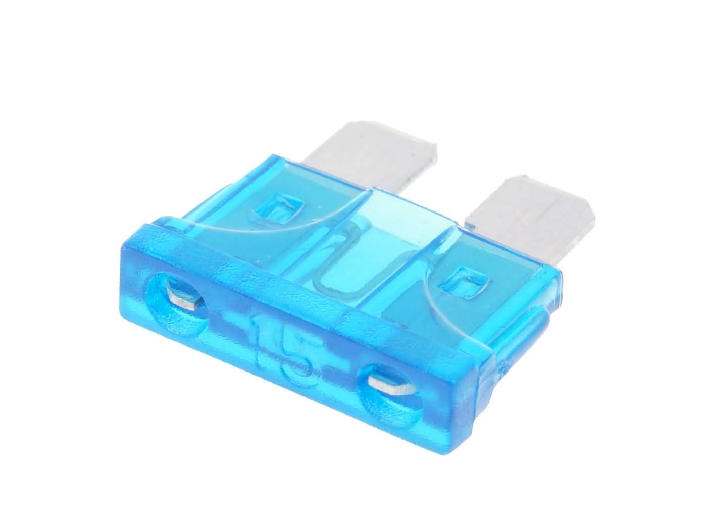 Saugiklis plokščias 19,2 mm 15A mėlynos spalvos