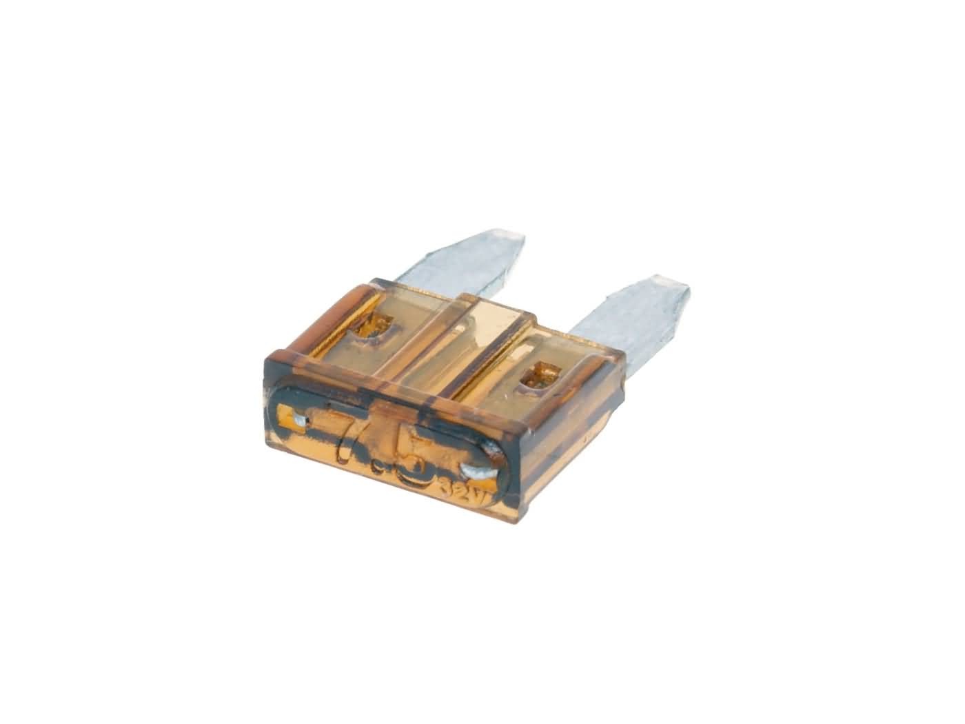 mini saugiklis plokščias 11,1 mm 7,5 A rudos spalvos