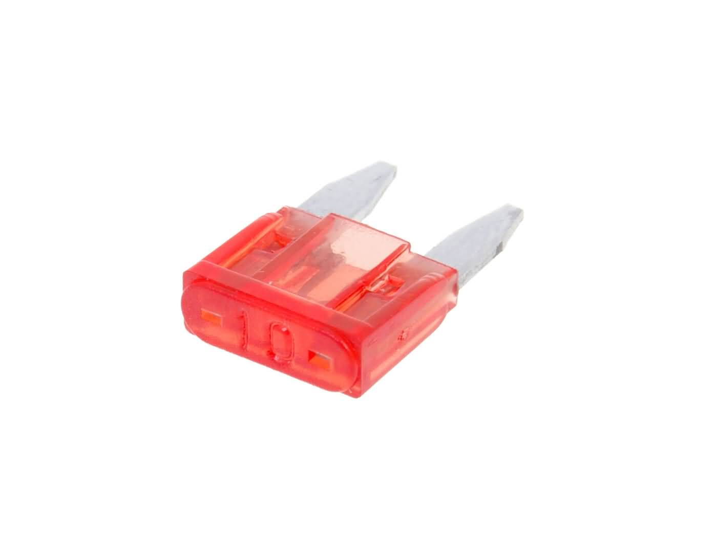 mini saugiklis plokščias 11,1 mm 10A raudonos spalvos