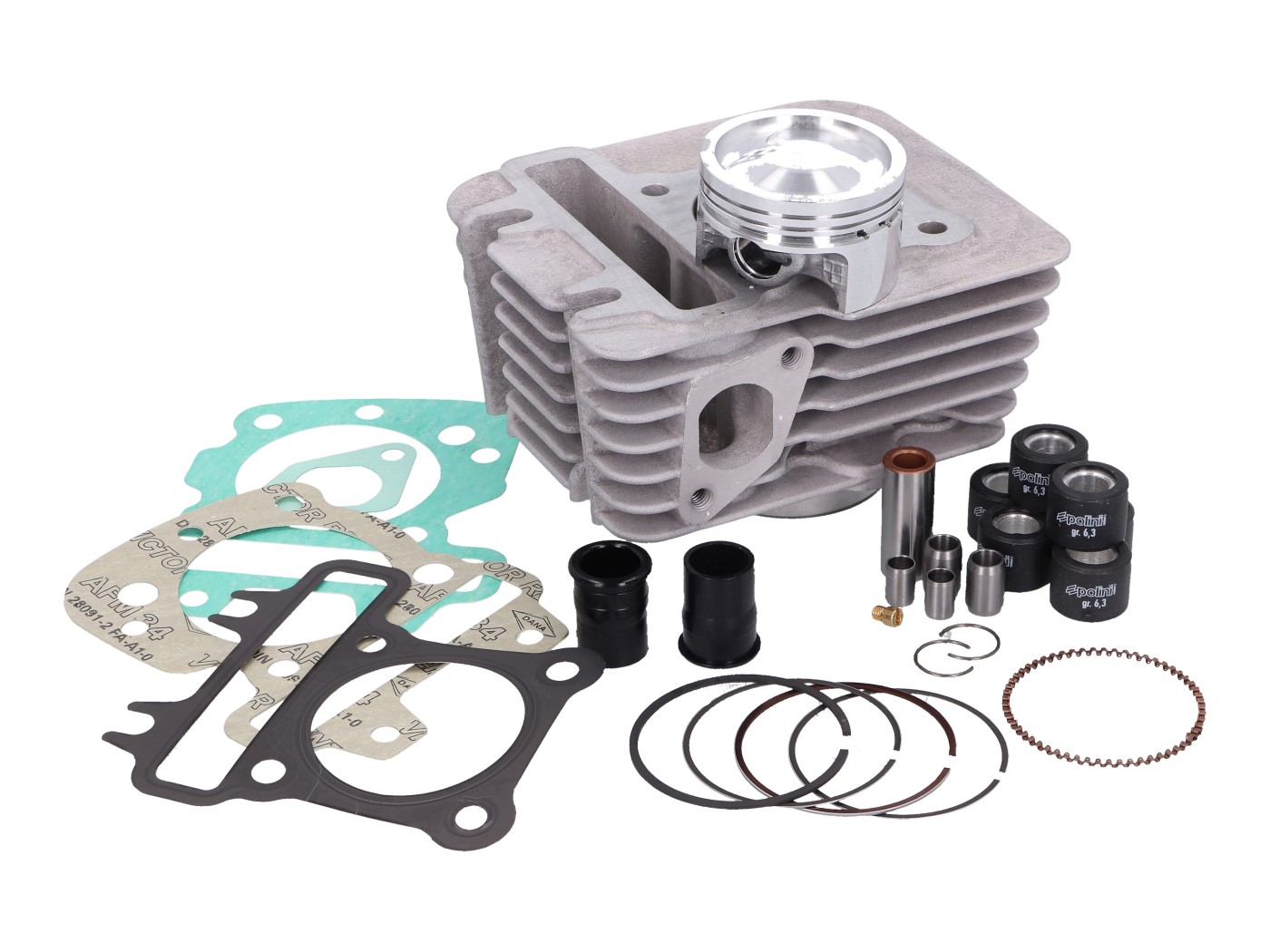 Cilindro komplektas Polini 78.8cc 49mm, skirtas Aprilia, Piaggio, Vespa 50 4 taktų 2V, 3V, 4V