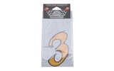 Skaičių lipdukas "3" geltonas (9 cm)