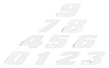 Lenktynių numerių lipdukas "5" baltas/chrominis