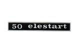 Ženklas Vespa Elestart 50cc juodas / chromas