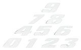 Lenktynių numerių lipdukas "3" baltas mažas