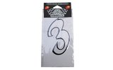Skaičių lipdukas "3" baltas (9 cm)