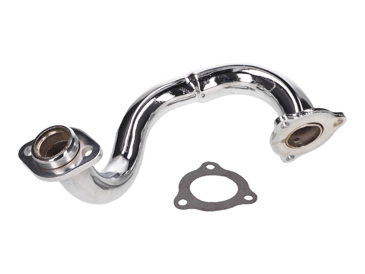 išmetimo kolektorius chromuotas, be ribotuvų Derbi Senda, Aprilia RX, SX, Gilera RCR, SMT