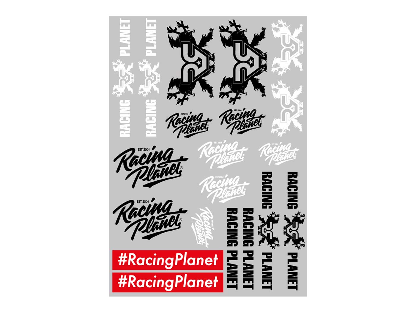 lipdukų komplektas Racing Planet 29,7x21cm 20 dalių skaidrus