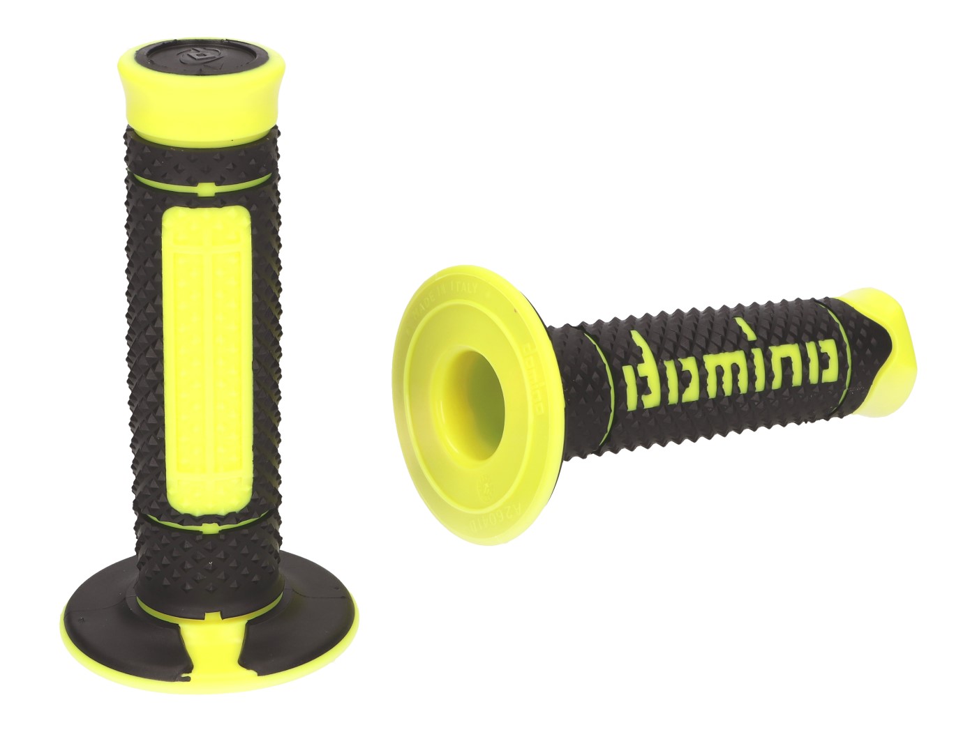 vairo gripsai / guminės rankenos komplektas Domino A260 OFF-ROAD juoda/neonine geltona