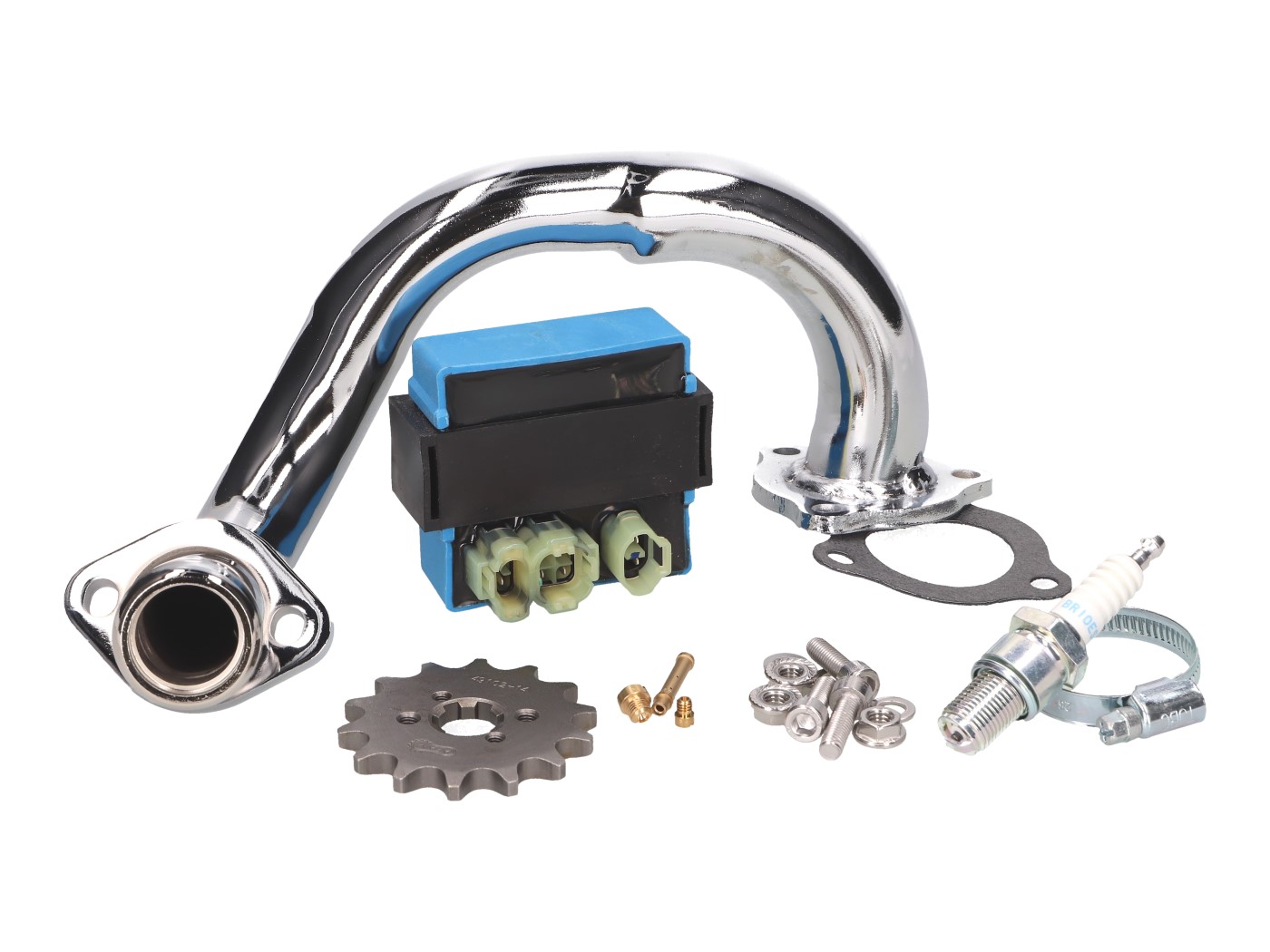 Destriction Kit Premium / chromuotas kolektorius, skirtas Derbi Senda, Aprilia RX 50, SX 50, Gilera RCR, SMT 2018- (Euro4)