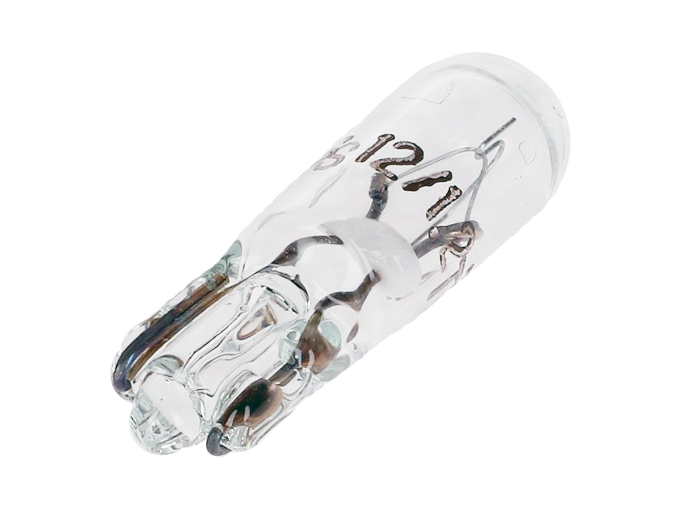 lemputė T5 W2x4.6d 12V-1.2W skaidri su stikliniu pagrindu