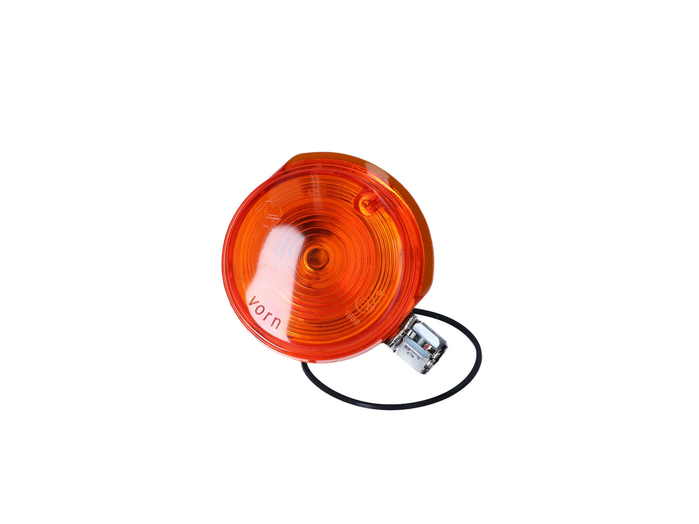 Posūkio žibintas priekinė 80 mm oranžinė su chromuotu dangteliu, skirta Simson S50, S51, S70, SR50, SR80