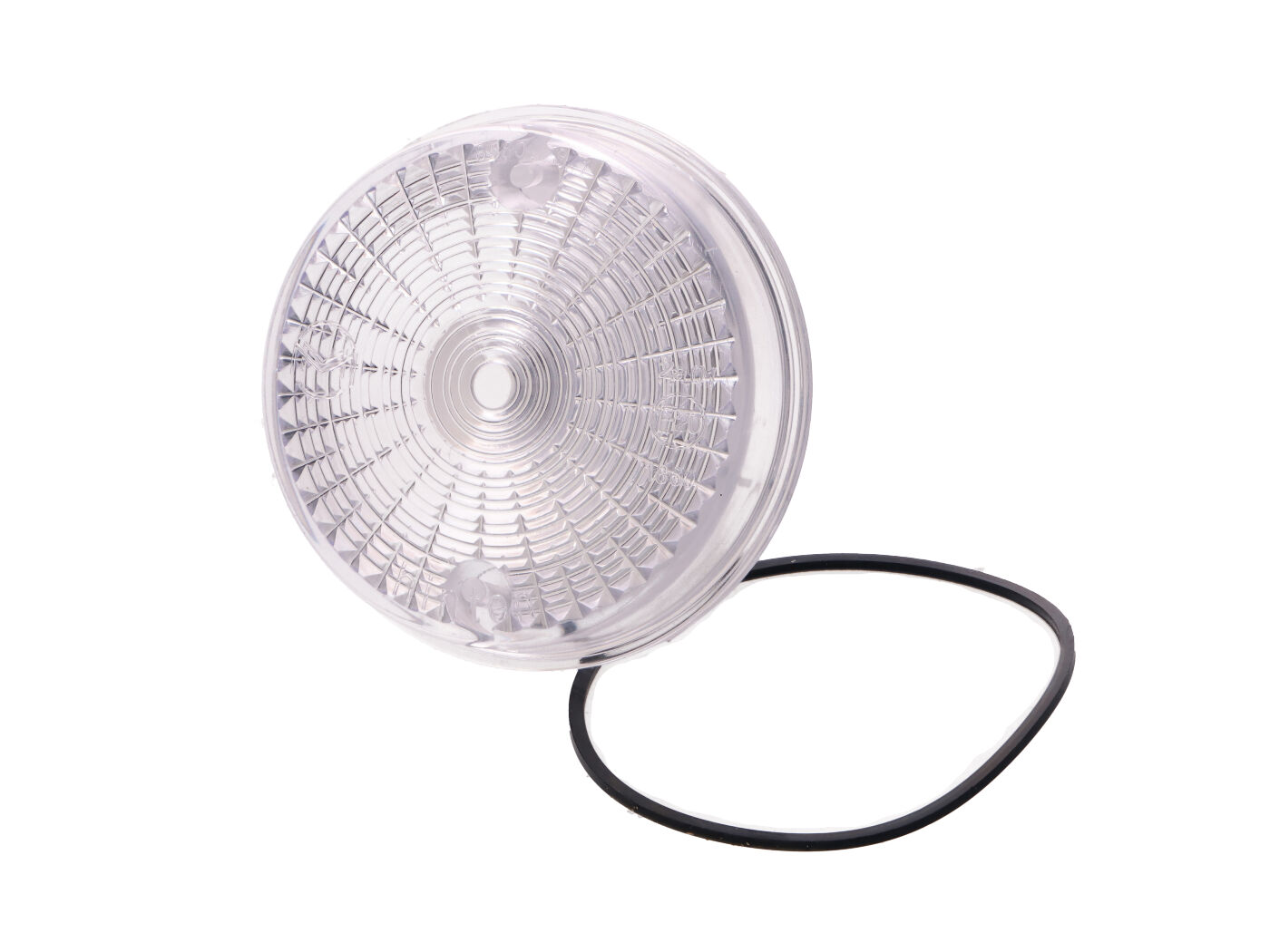 galinio Posūkio stiklas 80 mm baltas, skirtas Simson S50, S51, S70, SR50, SR80, MZ TS 250, ETZ 125, ETZ 150, ETZ 250