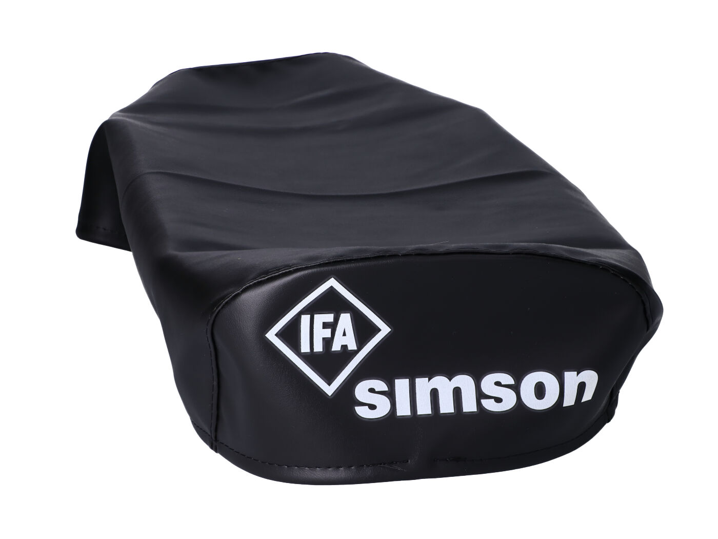 juodas sėdynės užvalkalas su logotipu Simson S50, S51, Schwalbe KR51/1, KR51/2, Sperber SR4-3, Habicht SR4-4