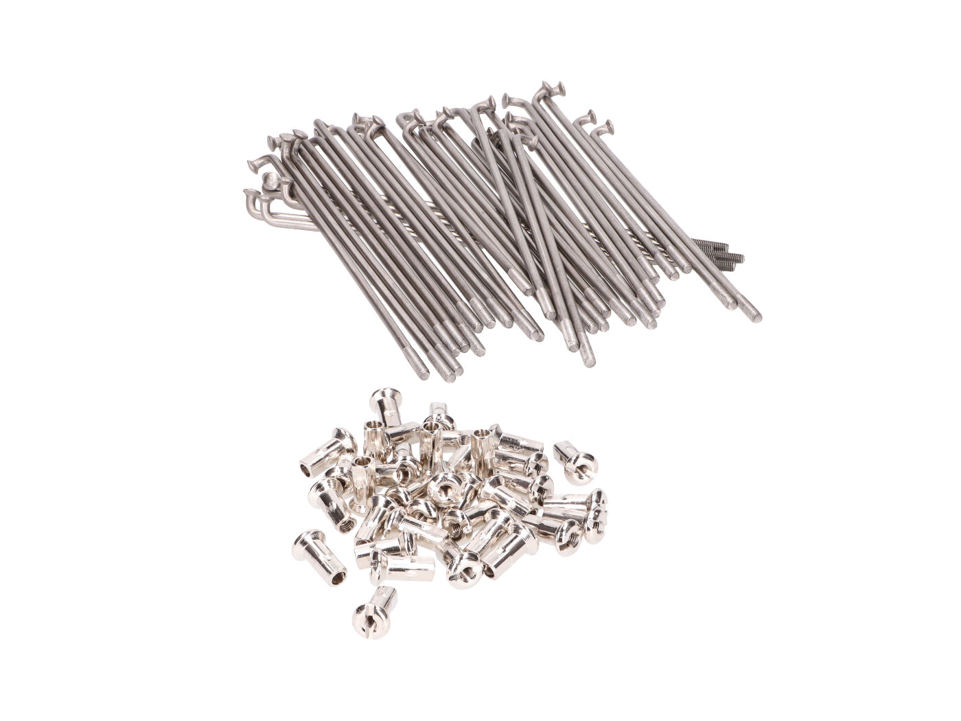 ratų stipinų komplektas iš nerūdijančio plieno Pagaminta Vokietijoje 143,5 mm su M3,5 nipeliais 16 colių padangoms Simson S50, S51, S53, S83, Schwalbe, Sperber, Habicht
